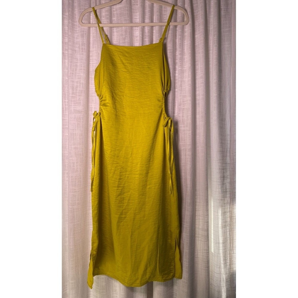 Christian Lacroix Chartreus Retro Side Cut Out Slinky Strappy Sheath Dress | Sm